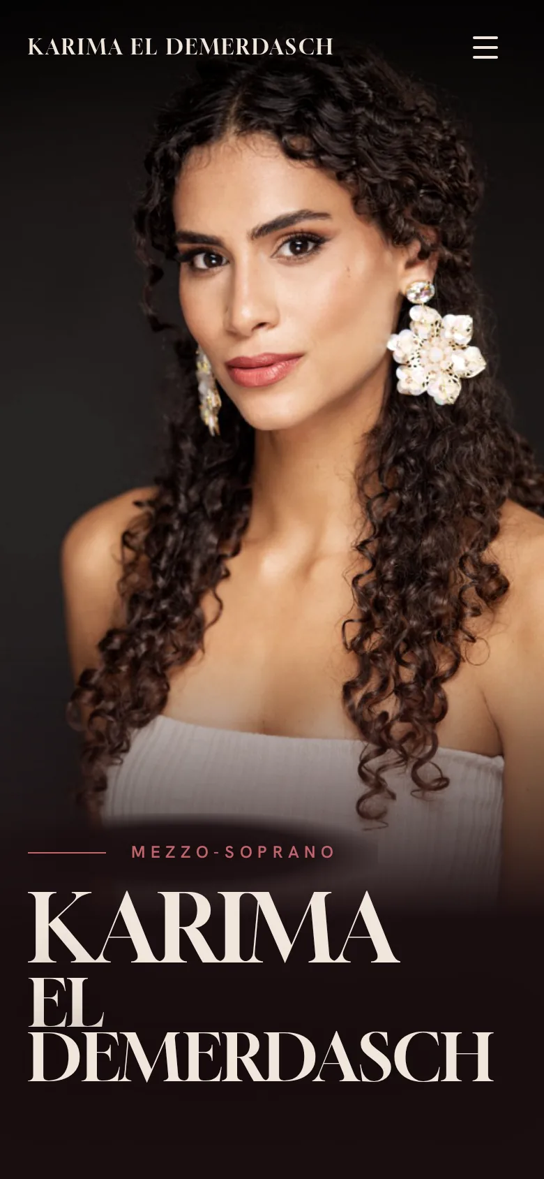 Mobile homepage: portrait with stacked name